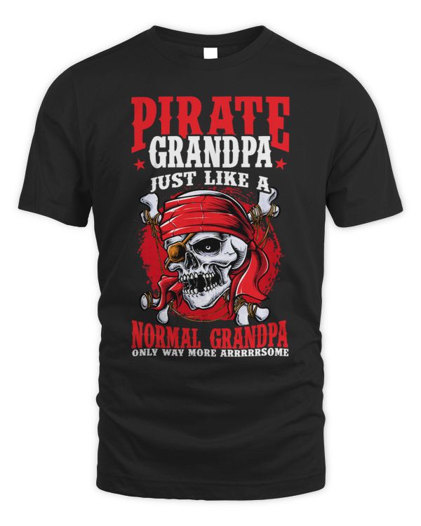Mens Funny Pirate Shirt Grandpa Jolly Roger Freebooter 331