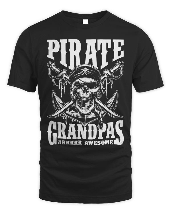 Mens Funny Pirate Shirt Grandpa Jolly Roger Freebooter 332