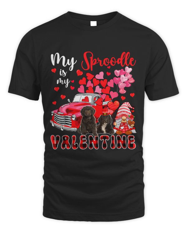 My Sproodle Is My Valentine Two Dogs With Gnome Pickup