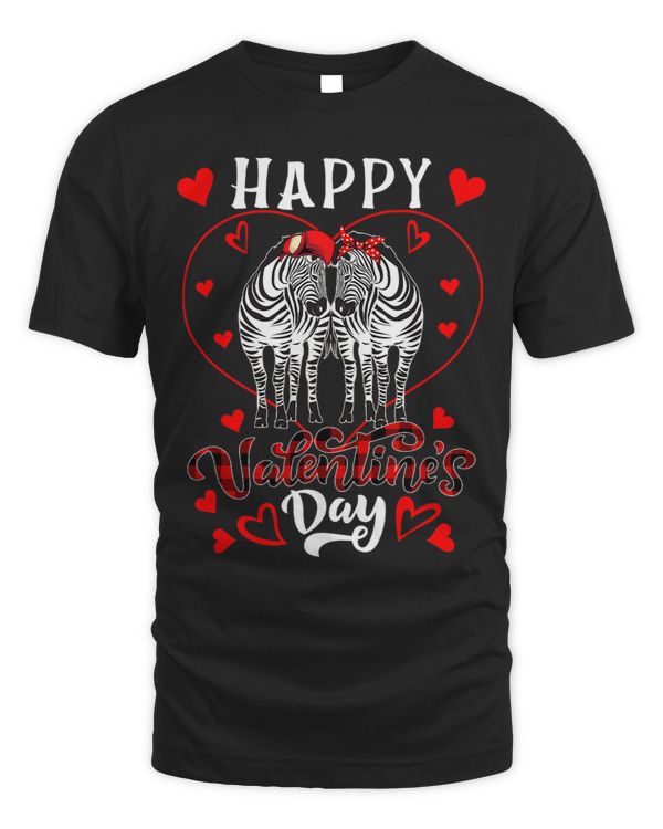 Happy Valentines Day Hearts Couple Zebras Zoo Animals