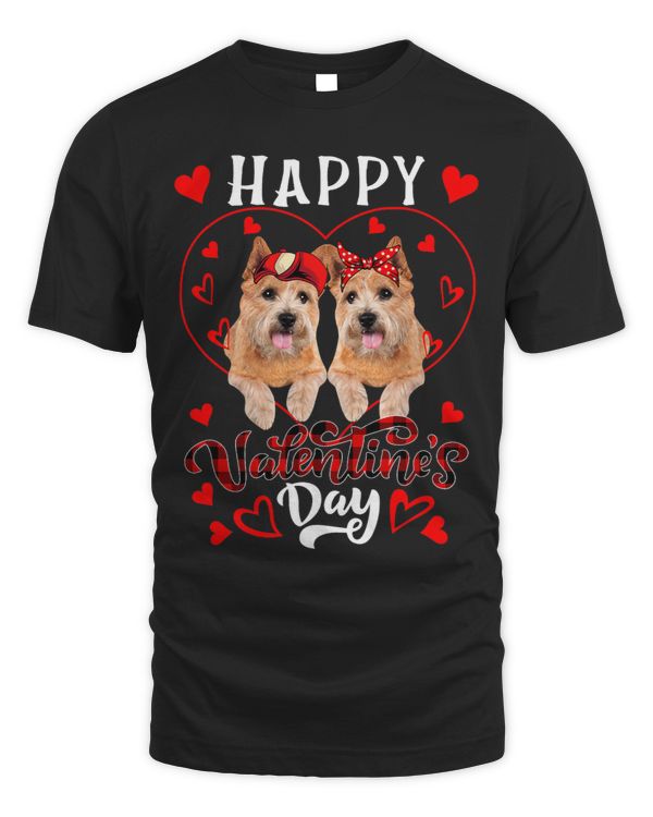 Happy Valentines Day Hearts Shape Couple Norwich Terriers