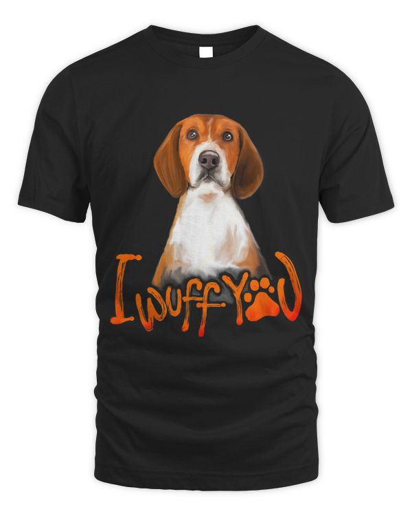 I WUFF YOU Foxhound Love Dog Love Saying Gift