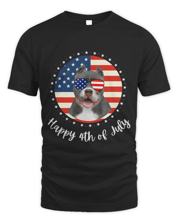 4th of July American Staffordshire Terrier Dog Lover US Flag
