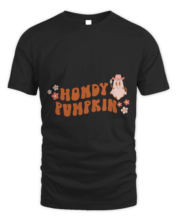 Retro Western Boho Groovy Howdy Fall Pumpkin Cute Ghost Hall 446