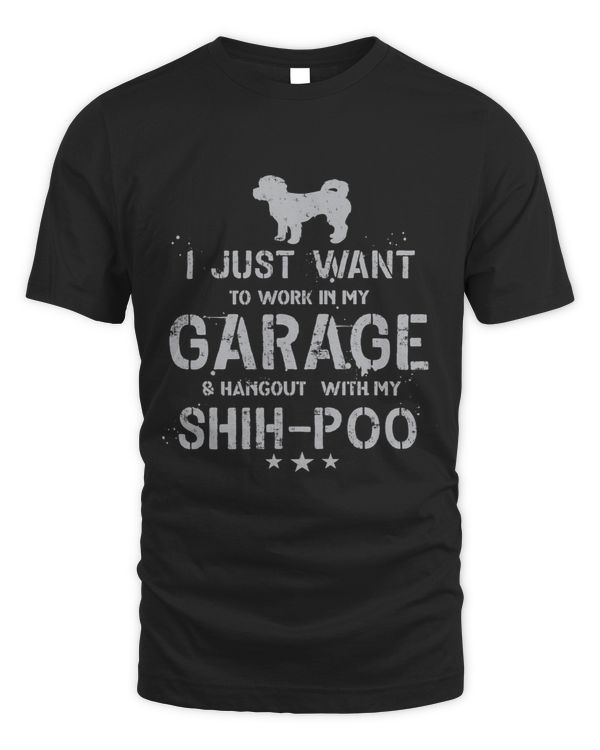 Funny ShihPoo Dad Garage Men Hang