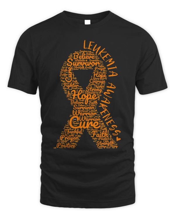 Leukemia Awareness Orange Ribbon With Positive Words