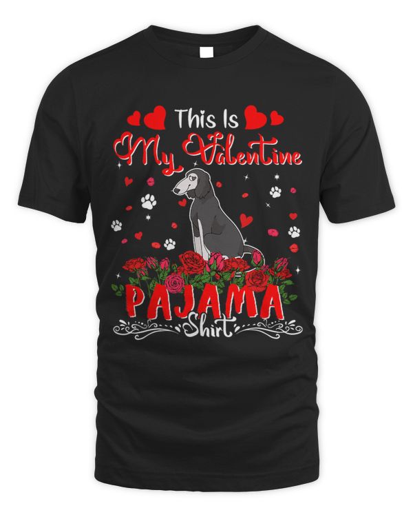 My Valentine Pajama Shirt Flowers Salukis Dog Lover Owner