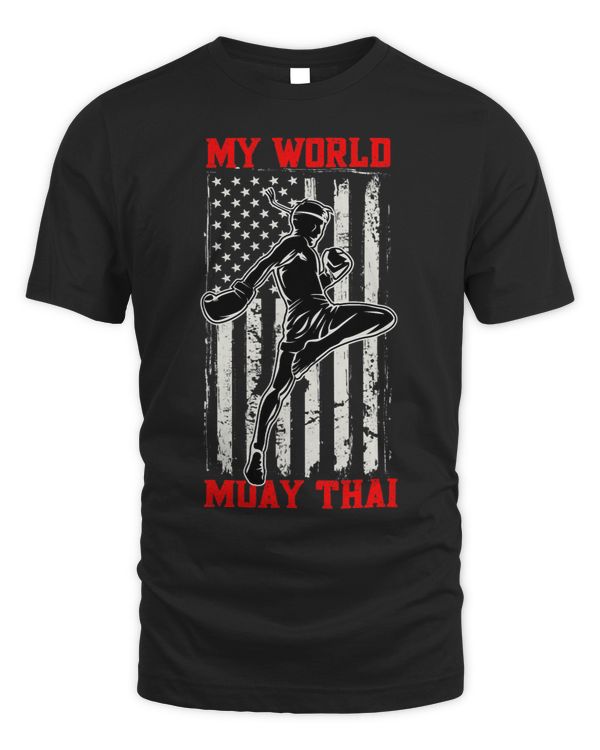 Muay Thai Fighter American Flag Martial Arts BJJ