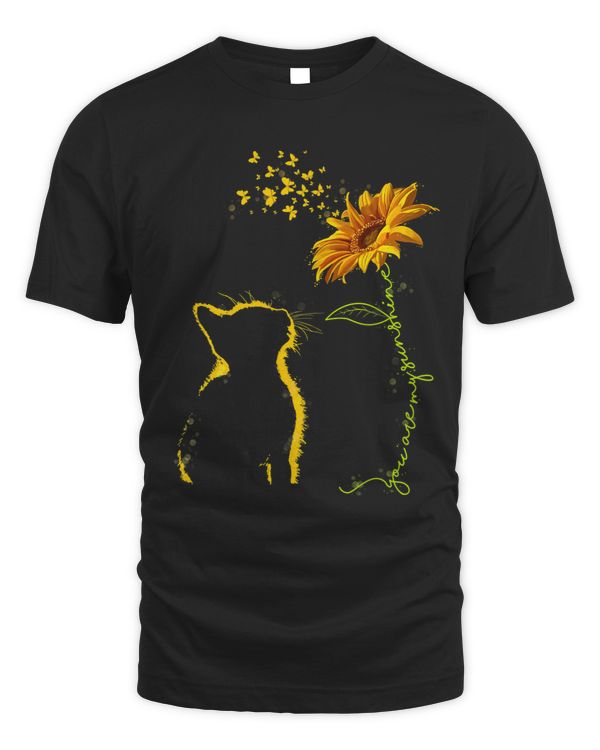 Sitting Yellow Kitten Sunflower Fragrance Butterfly