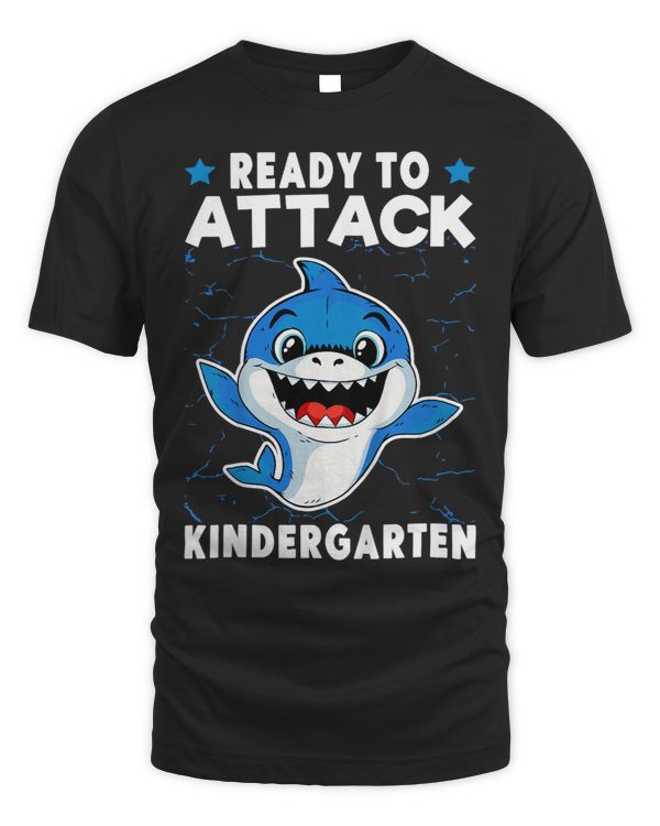Kids Ready To Attack Kindergarden Shark Lover Kids Boys