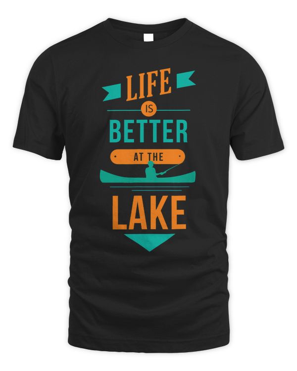 Life Is Better At the Lake Cool Fun Cartoon Retro Art