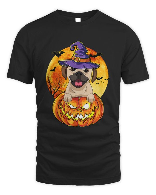 Puggle Witch Pumpkin Halloween Dog Lover Funny 40