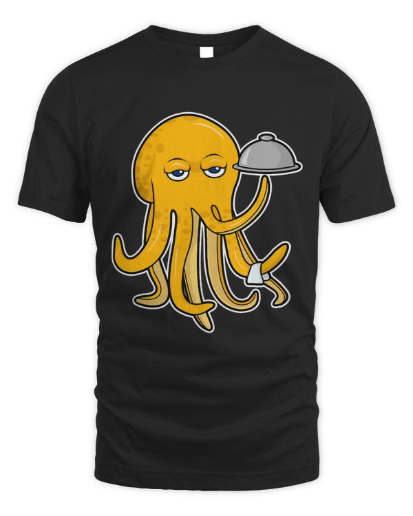 Octopus Cook Chef hat Platter
