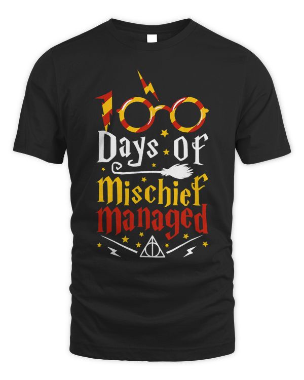 100 Days Of Mischief Managed Shirt 100th Day Of School Kids