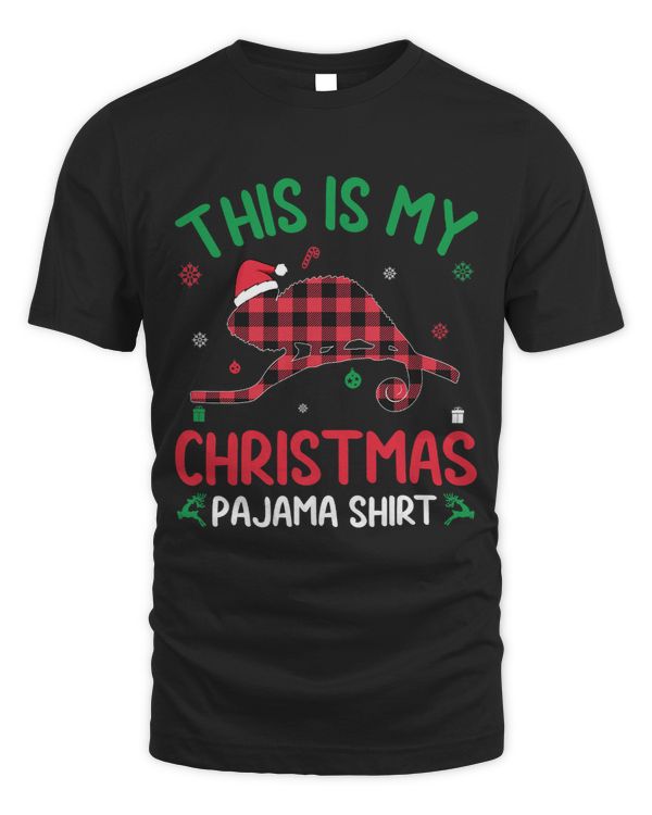 Red Plaid Ugly Design This Is My Chameleon Christmas Pajama 49