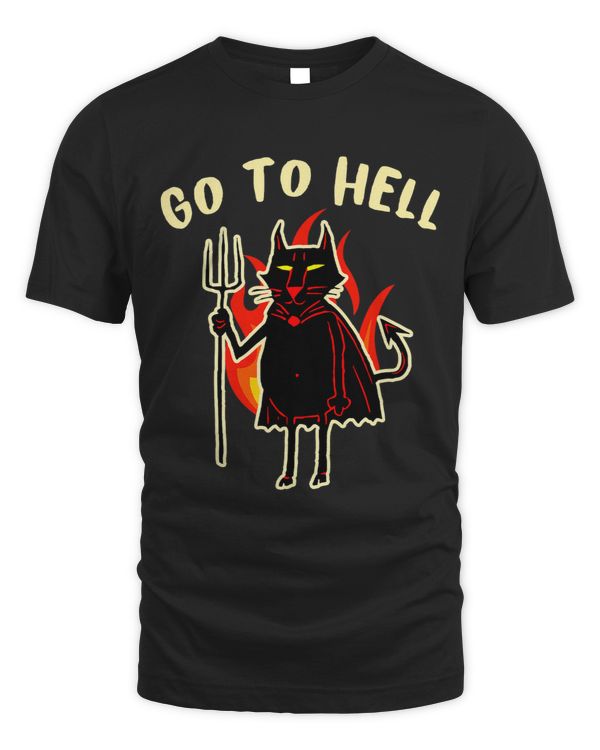 Go To Hell Funny Black Cat Halloween