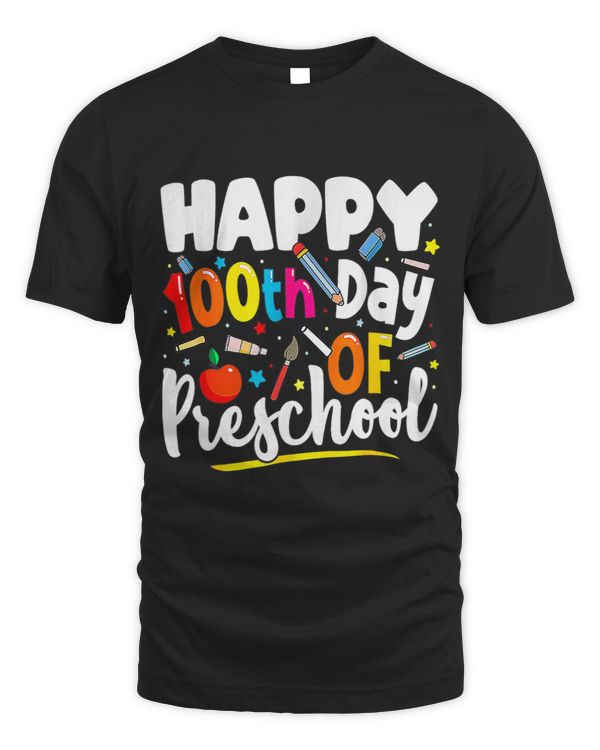 100th Day Of Preschool Shirt Teachers Kids 100 Days School