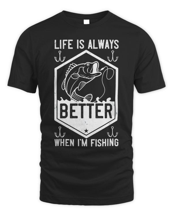 Angler saying fishing makes you happy