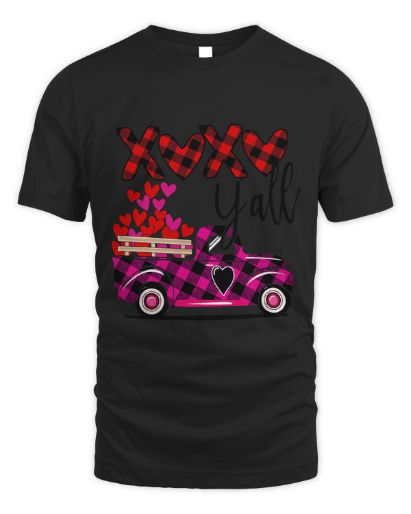 Buffalo Plaid Vintage Truck Heat XOXO Yall Valentines Day 3