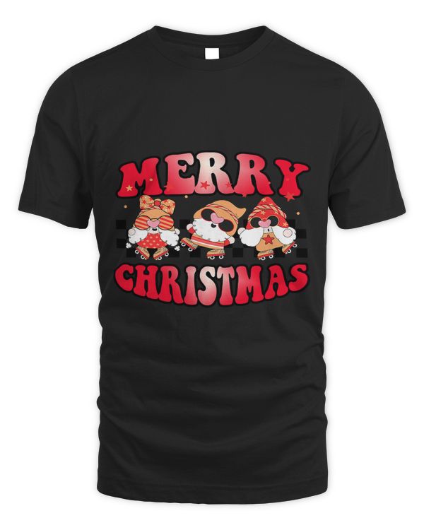 Retro Groovy Merry Christmas Gnomes Xmas Matching Family 569