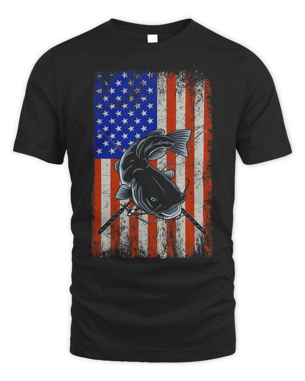 4th of July Fishing USA Flag Catfish Catfishing Patriotic