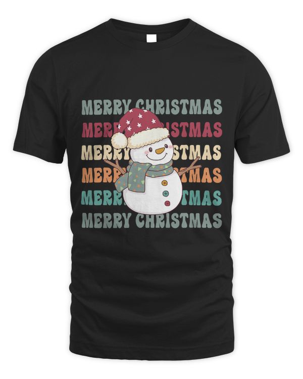 Retro Merry Christmas Snowman Christmas Vibes Vacation 30