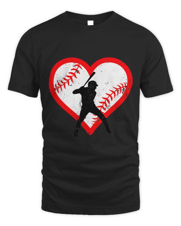 Baseball Heart Valentines Day Teen Boys Kids Girls