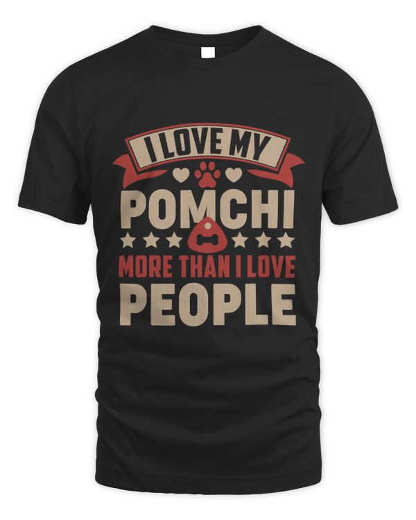 I Love My Pomchi Dog Lovers Shirt Funny Dog Owner Tee