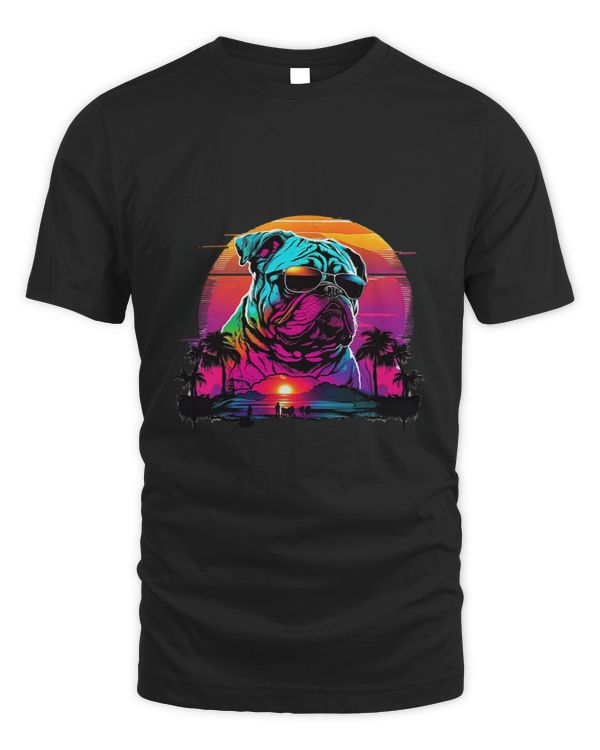 Bulldogs Synthwave A Retro 80s Aesthetic