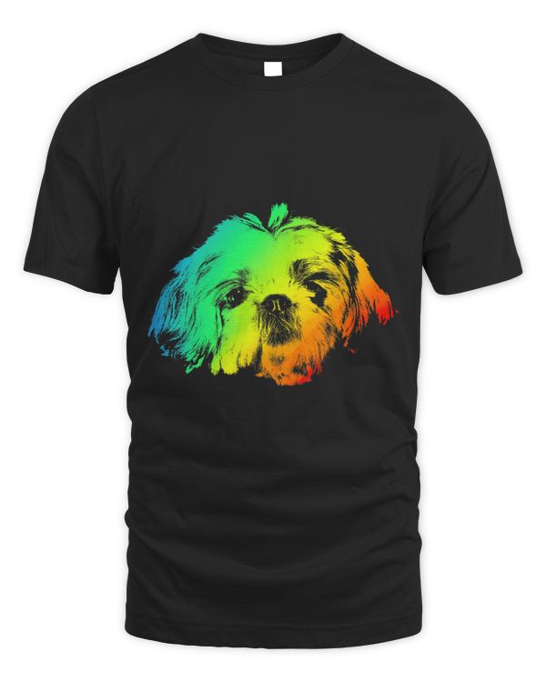 Colorful Rainbow Vintage Shirt Cute SHIHPOO Lovers