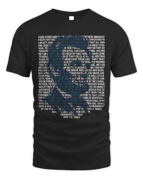 Abraham Lincoln Gettysburg Address TShirt History Back Print