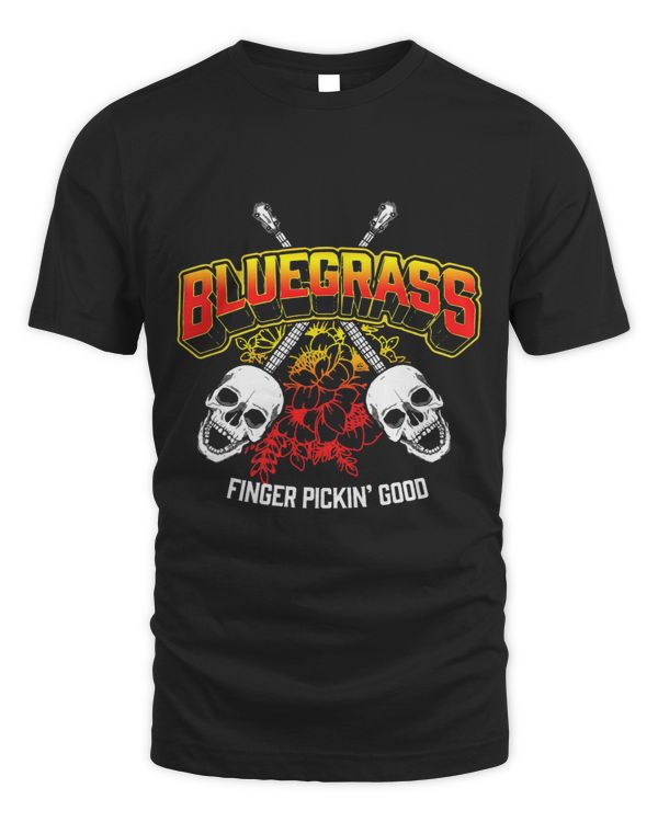 Bluegrass Finger Picking Good Skull Banjo Vintage Rock