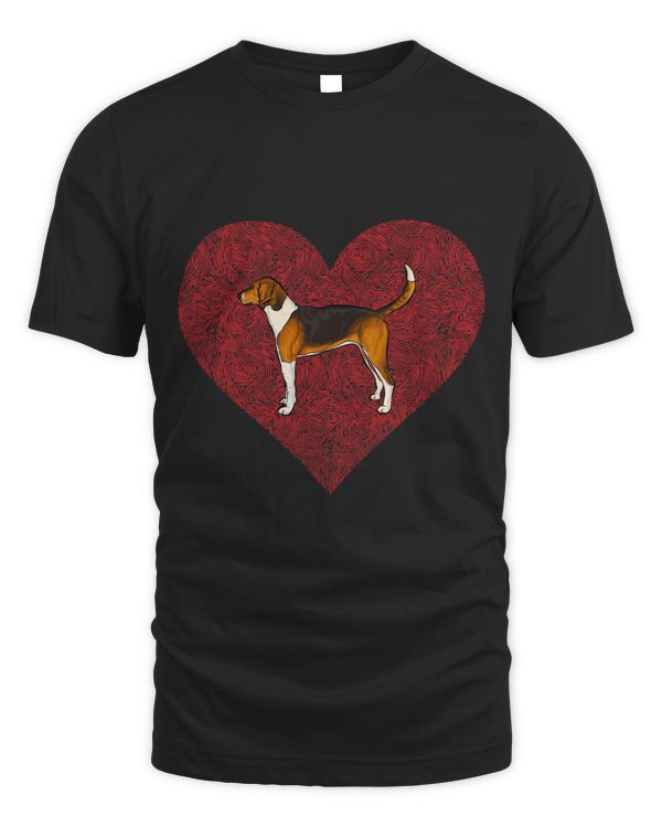 American Foxhound Valentines Day Dog Love Fingerprint