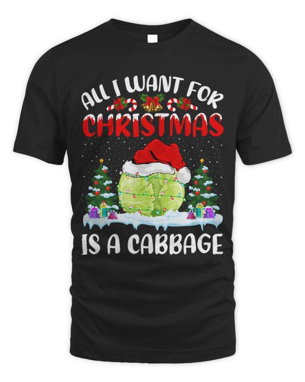 Funny Santa Hat All I Want For Christmas Is A Cabbage
