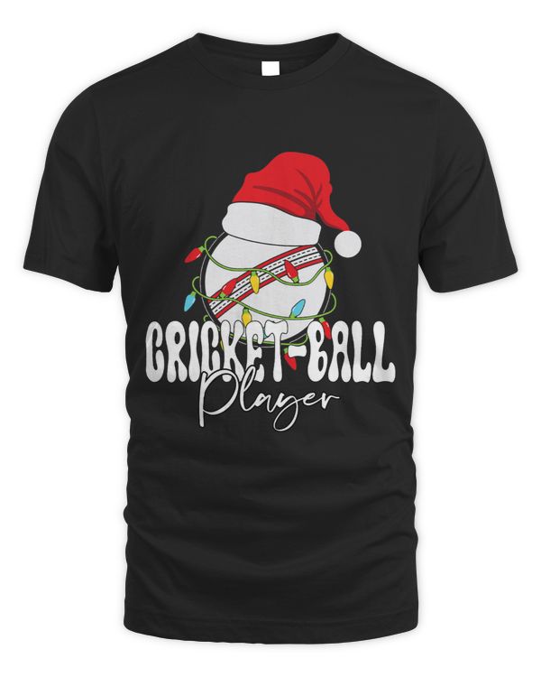 Funny Santas Hat Cricketball Player Christmas Soccer