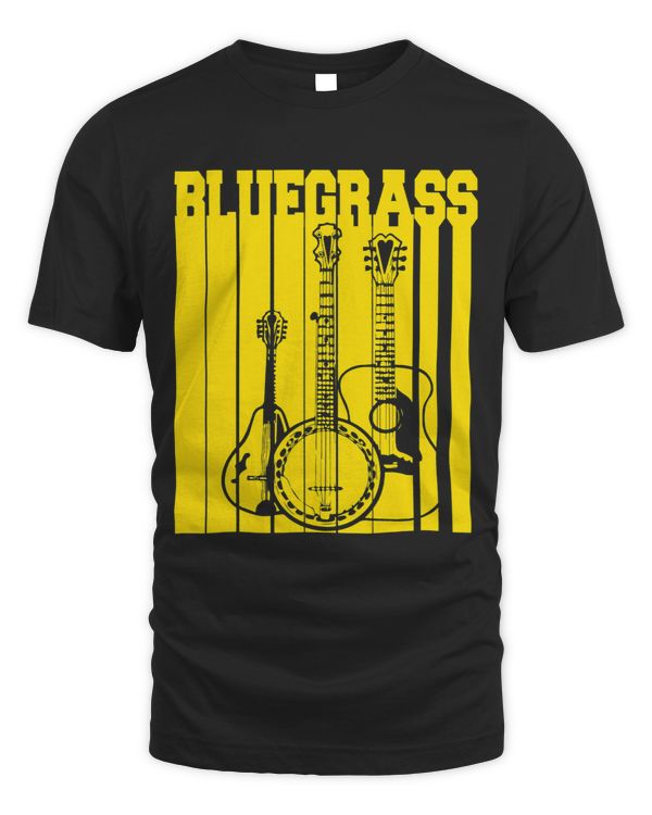 Bluegrass Music Retro Vintage Banjo Mandolin Guitar T Shirt