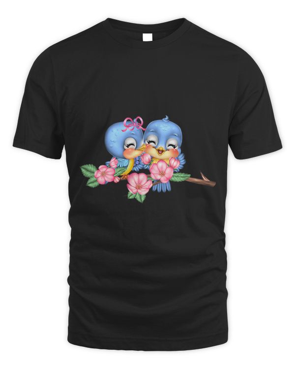 Adorobale Blue Lover Birds Flower Clothes for Teen Girls Kid
