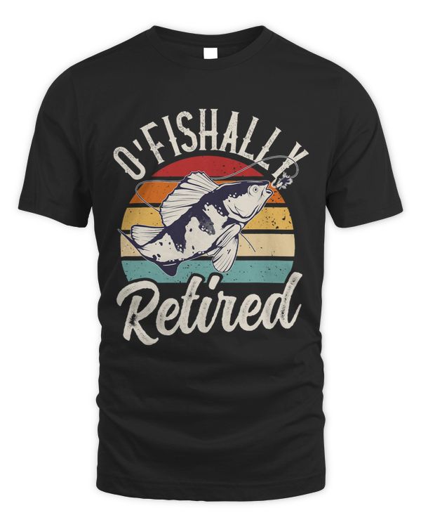 Funny Fishing Retro Retirement Ofishally Retired