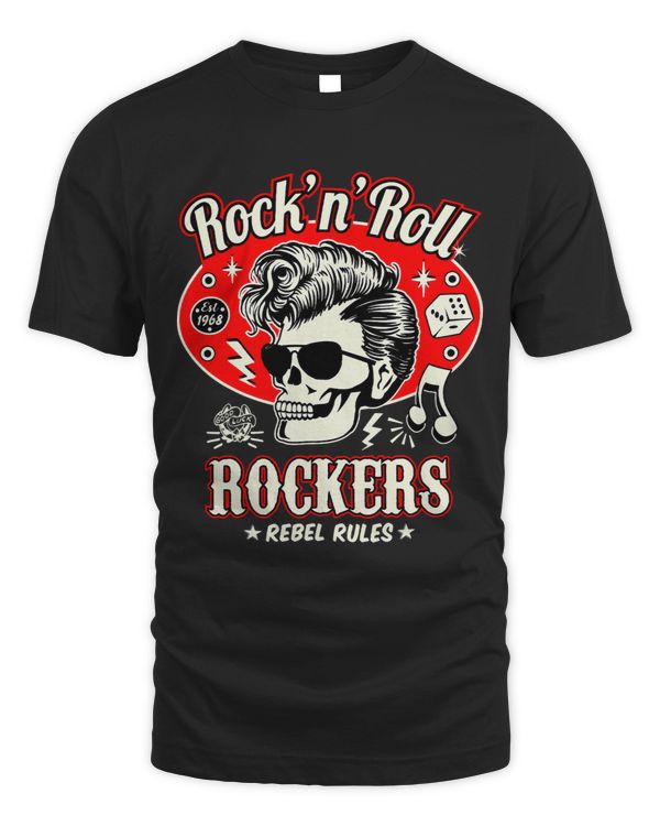 Rockabilly Skull Tees Psychobilly Rock and Roll Gifts Rocker
