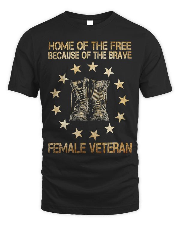 Womens Home Of The Free Because Of The Brave Military American Flag 64