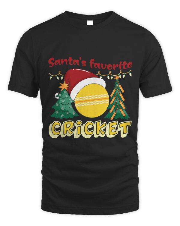Christmas Santas One Favorite Cricket Xmas Funny Graphic