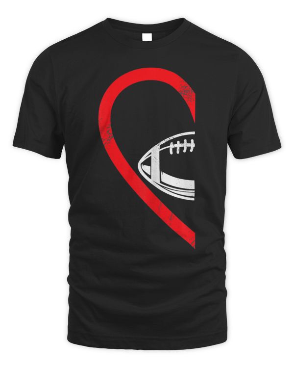 Half Heart American Football Left Hand Side Couple Gameday
