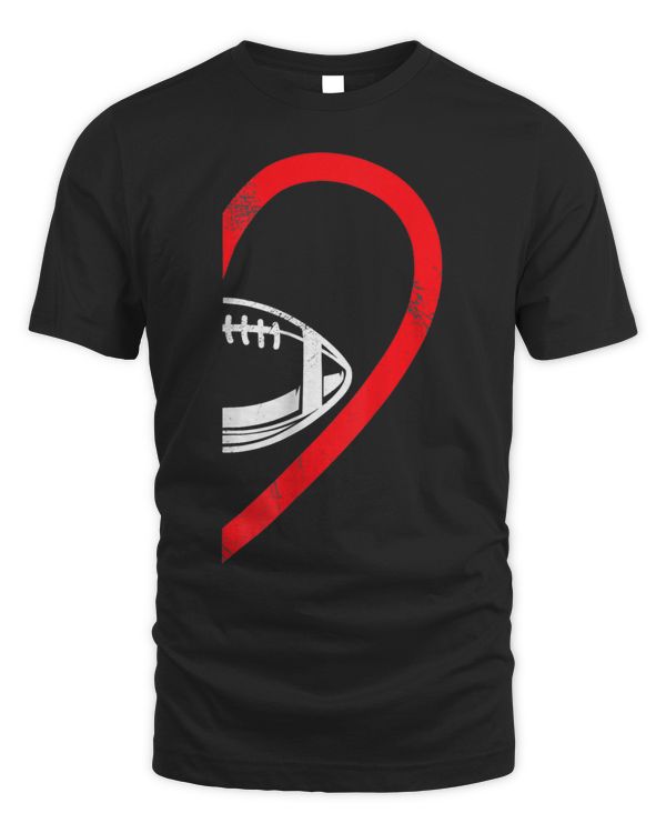 Half Heart American Football Right Hand Side Couple Gameday 3