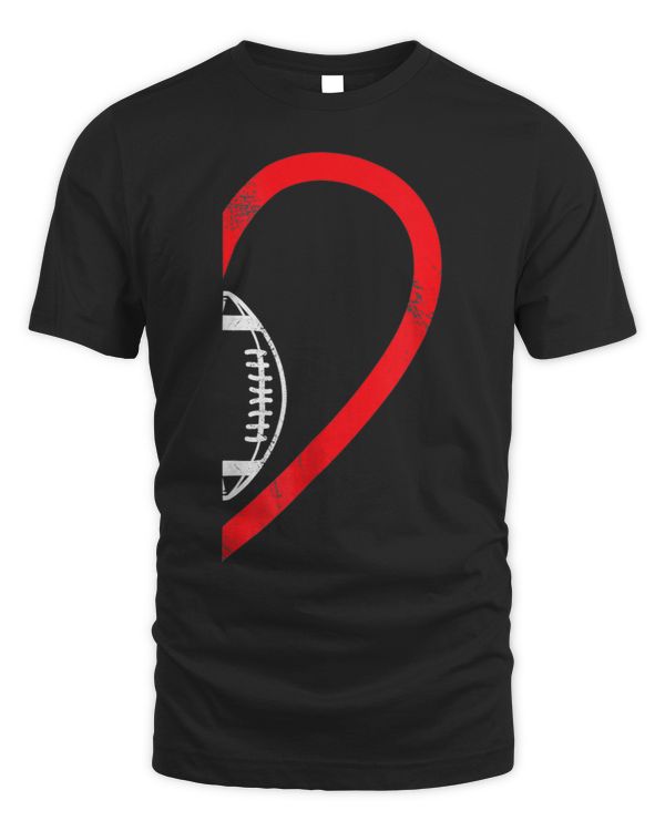 Half Heart American Football Right Hand Side Couple Gameday