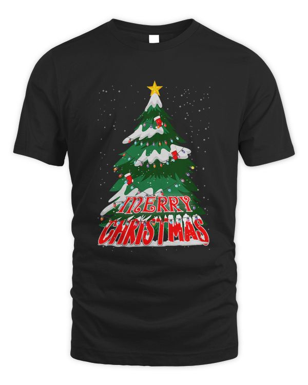 Merry Christmas Design With Tree And Lights 337