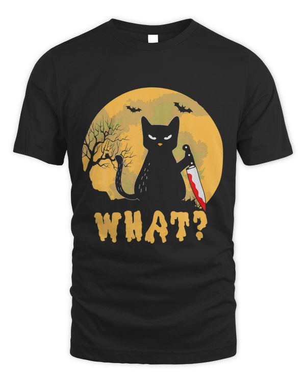 Halloween Black Cat Dangerous With Knife