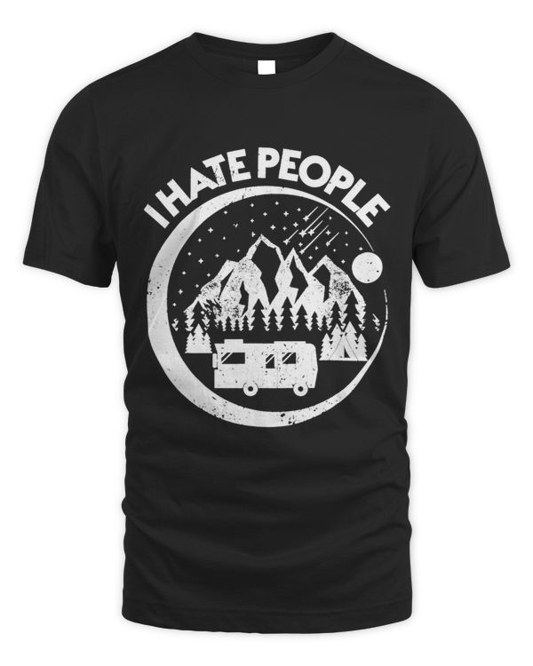 Funny I Hate People Vacation Camping Lover Hikers Retro Gift