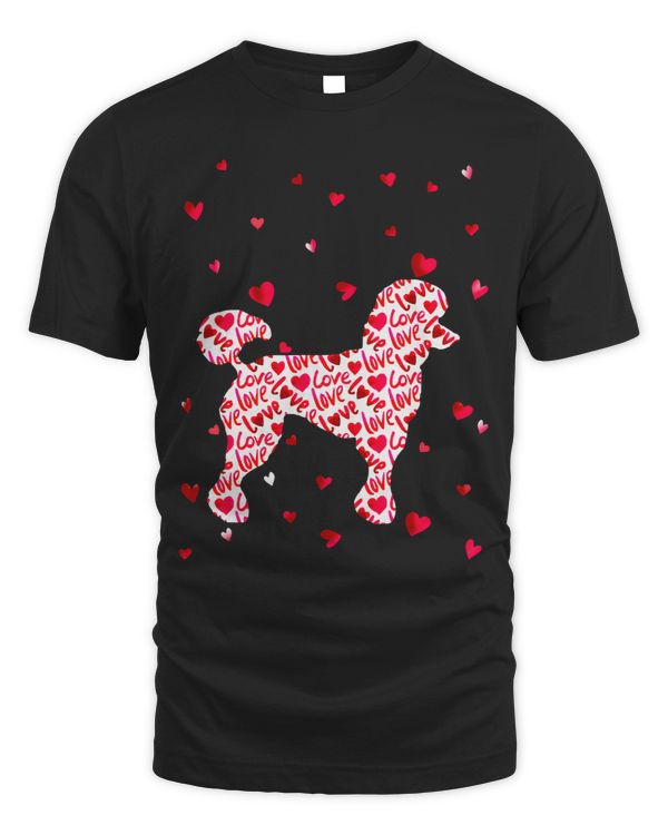 Valentines shirt Love Hearts Poodle Dog