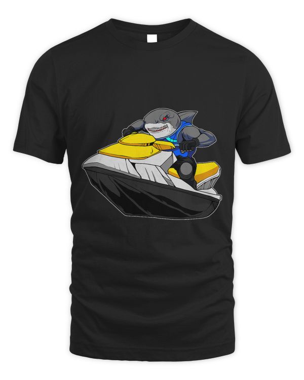 Shark Riding A Jetski Jet Ski Skiing Jet Skier Jetski