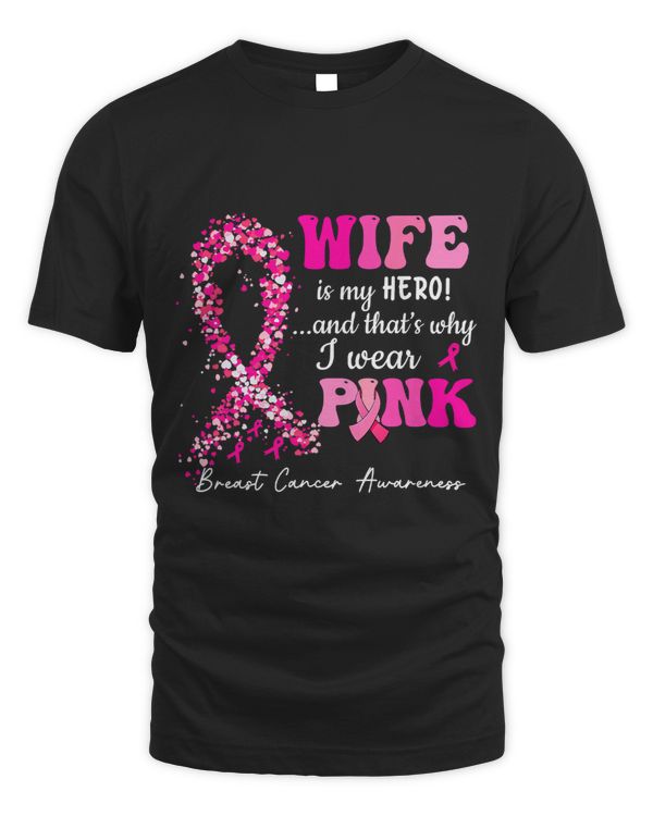 I Wear Pink For My Wife Ribbon Pink Heart Family Support 42